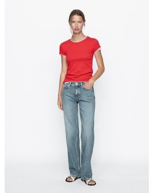 MASSIMO DUTTI Low-Rise Straight-Leg Jeans - White
