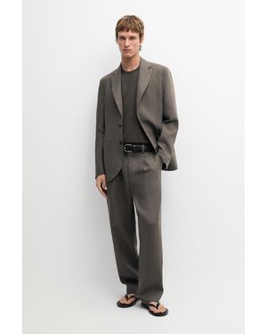 MASSIMO DUTTI Linen Suit Trousers - Grey