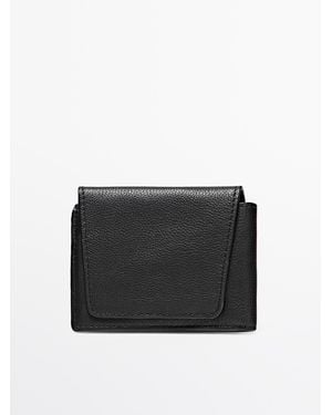 MASSIMO DUTTI Nappa Leather Wallet - Black