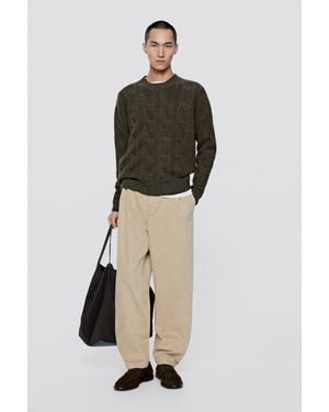 MASSIMO DUTTI Zopfstrickpullover Aus Wollmischgewebe – Limited Edition - Mehrfarbig