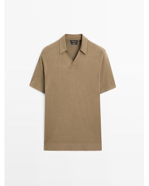 MASSIMO DUTTI Katoenen Tricot Polo Met Korte Mouw - Meerkleurig