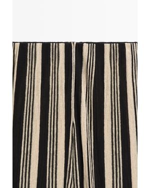MASSIMO DUTTI Striped Sarouel Trousers Co-Ord - Black