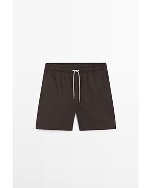 MASSIMO DUTTI Plain Swimsuit - Brown