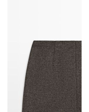 MASSIMO DUTTI Wool Blend Mini Skirt - Multicolour