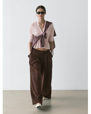 MASSIMO DUTTI Pleated Wide-Leg Pants - Multicolor