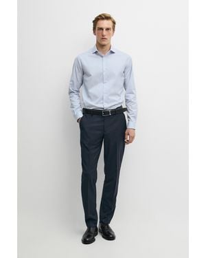 MASSIMO DUTTI Slim Fit Striped Tailored Fit Shirt - Blue