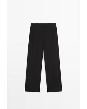 MASSIMO DUTTI Flowing Straight-Leg Pants - Black