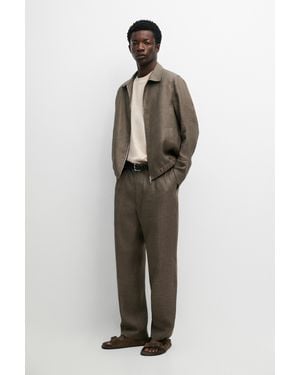 MASSIMO DUTTI Faded Total Look Linen Jacket - Brown