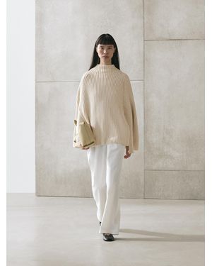 MASSIMO DUTTI Knit Cape With Split Detail - Brown