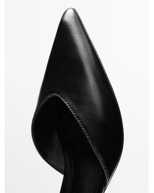 MASSIMO DUTTI Slingback High-Heel Shoe - Black
