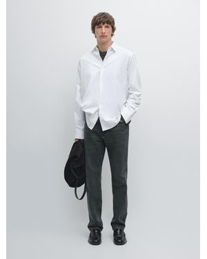 MASSIMO DUTTI Regular Fit Twill Shirt - White