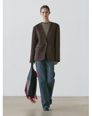 MASSIMO DUTTI Americana Mezcla Lana - Marrón