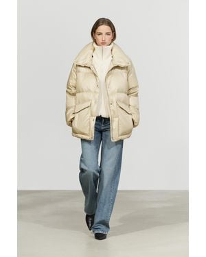 MASSIMO DUTTI Piumino Con Collo Alto - Bianco