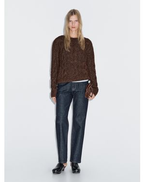MASSIMO DUTTI Strickpullover Mit Zopfmuster Und Bateau-Ausschnitt - Mehrfarbig