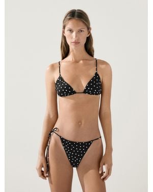 MASSIMO DUTTI Polka Dot Print Bikini Bottoms - Natural