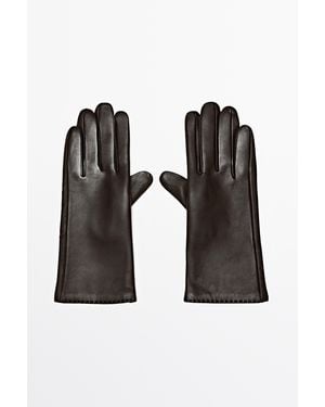 MASSIMO DUTTI Guantes Piel Napa - Negro