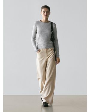 MASSIMO DUTTI Low-Rise Wide-Leg Jeans - Multicolor