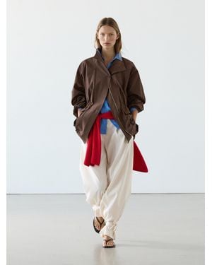 MASSIMO DUTTI Puff Parka With Collar Detail - White