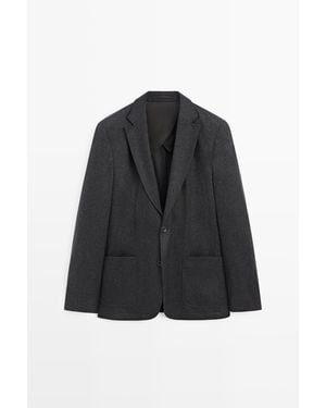 MASSIMO DUTTI Americana 100% Lana Total Look - Negro