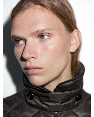 MASSIMO DUTTI Long Lightweight Water-Repellent Puffer Jacket - Black
