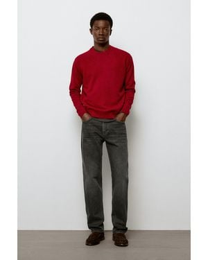MASSIMO DUTTI Stonewashed Tapered-Fit Jeans - Black