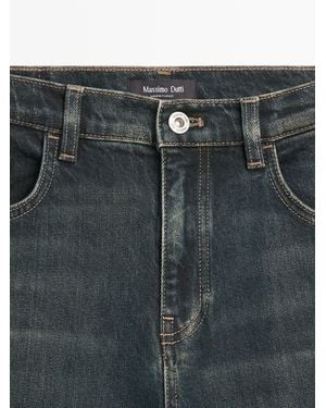 MASSIMO DUTTI Mid-Rise Bell Bottom Jeans - Multicolour