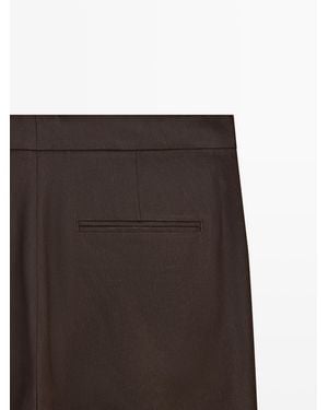 MASSIMO DUTTI Linen Quick-Flare Pants - White