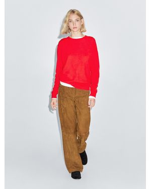 MASSIMO DUTTI Jersey Punto Cuello Redondo 100% Cashmere - Rojo