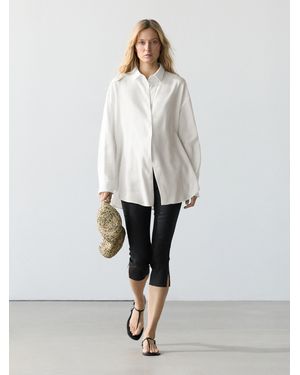 MASSIMO DUTTI Flowing Total Look Linen Blend Shirt - White