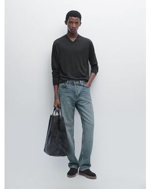 MASSIMO DUTTI Jersey Punto Con Lana - Azul
