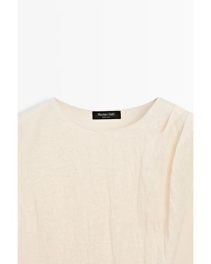 MASSIMO DUTTI Top Cruzado Detalle Pañuelo Hombro - Neutro