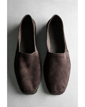 MASSIMO DUTTI Leather Espadrilles - Black