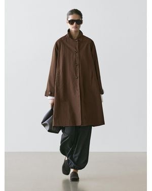 MASSIMO DUTTI Cape Trench Coat With Oversize Collar Detail - Brown
