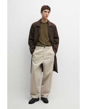 MASSIMO DUTTI Pantaloni Barrel Fit Con Pinces - Neutro