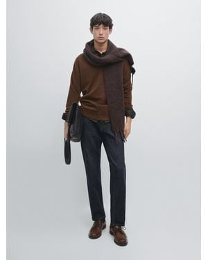 MASSIMO DUTTI Jersey Polo Punto Cuello Pico 100% Lana - Multicolor