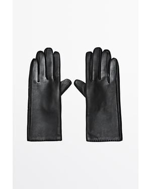 MASSIMO DUTTI Guantes Piel Napa - Negro