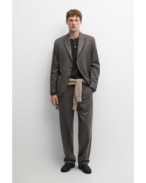 MASSIMO DUTTI 100% Wool Suit Trousers - Grey