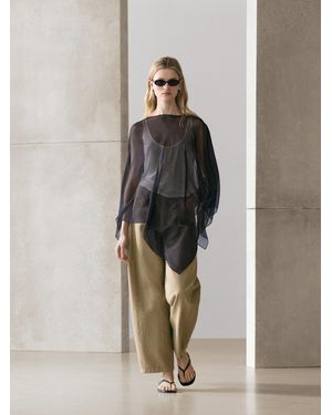 MASSIMO DUTTI Mantella Taglio Asimmetrico - Blu