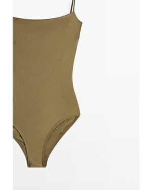 MASSIMO DUTTI Swimsuit With Thin Straps - Brown
