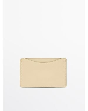 MASSIMO DUTTI Nappa Leather Wallet - Natural