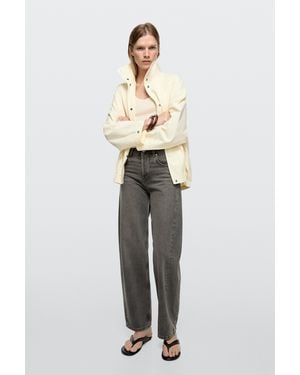 MASSIMO DUTTI Jeans Balloon Fit Tiro Medio - Blanco