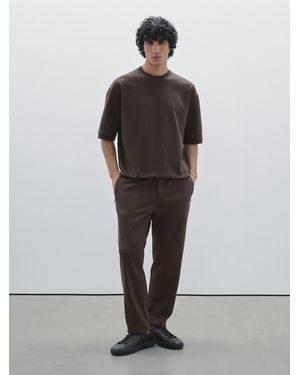 MASSIMO DUTTI Cotton Blend Jogger Fit Trousers - Multicolour