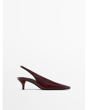 MASSIMO DUTTI Gehakte Slingback Schoen - Wit