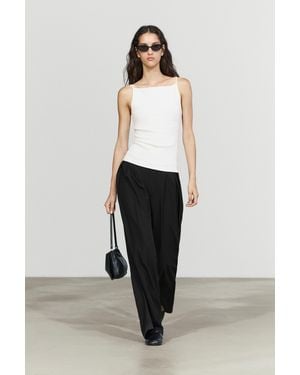 MASSIMO DUTTI Cotton Blend Camisole Top - White