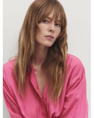 MASSIMO DUTTI 100% Habotai Silk Shirt - Pink