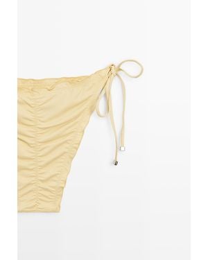 MASSIMO DUTTI Ruffled Bikini Bottoms With Bows - Natural