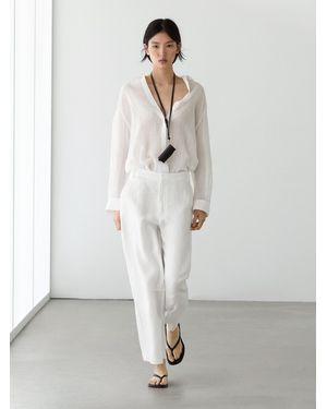 MASSIMO DUTTI Flowing Shirt With Shirt Collar - White