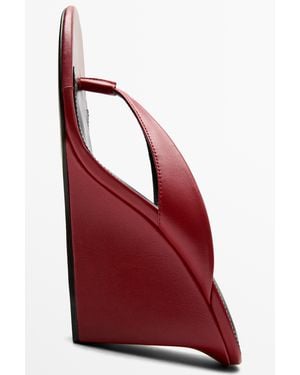 MASSIMO DUTTI Leather Wedges With Toe Divider - Red