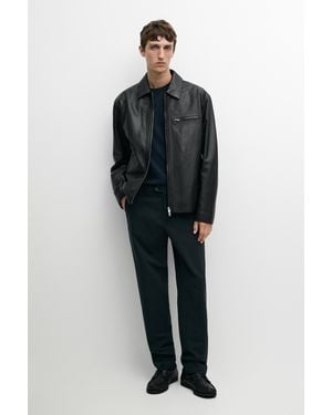 MASSIMO DUTTI Pantaloni Slim Fit 100% Cotone - Nero
