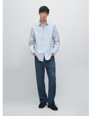 MASSIMO DUTTI Regular Fit Oxford Shirt - Blue